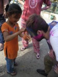Beautiful little girl came out to wish us all a happy holi