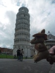 There's a giant kangaroo about to jump over the Leaning Tower of Pisa!