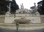 Jono with a fountain in Rome, they are everywhere but we thought this one was cool.