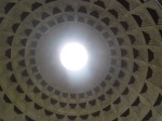 Someone put a big hole in the roof of the Pantheon, made it a little wet inside.