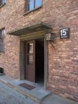 Entrance to one of the buildings in the original Auschwitz camp